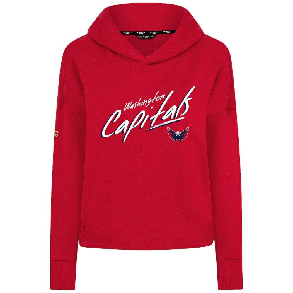 Washington Capitals Levelwear Women's Sweet Sizzle Tri-Blend Cropped Pullover Hoodie - Red - NHL