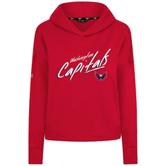 Washington Capitals Levelwear Women's Sweet Sizzle Tri-Blend Cropped Pullover Hoodie - Red - NHL