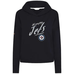 Winnipeg Jets Levelwear Women's Sweet Sizzle Tri-Blend Cropped Pullover Hoodie - Black - NHL