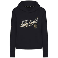 Vegas Golden Knights Levelwear Women's Sweet Sizzle Tri-Blend Cropped Pullover Hoodie - Black - NHL