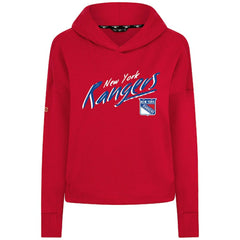 New York Rangers Levelwear Women's Sweet Sizzle Tri-Blend Cropped Pullover Hoodie - Red - NHL
