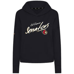Ottawa Senators Levelwear Women's Sweet Sizzle Tri-Blend Cropped Pullover Hoodie - Black - NHL