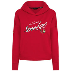 Ottawa Senators Levelwear Women's Sweet Sizzle Tri-Blend Cropped Pullover Hoodie - Red - NHL