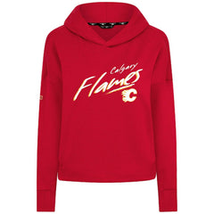 Calgary Flames Levelwear Women's Sweet Sizzle Tri-Blend Cropped Pullover Hoodie - Red - NHL