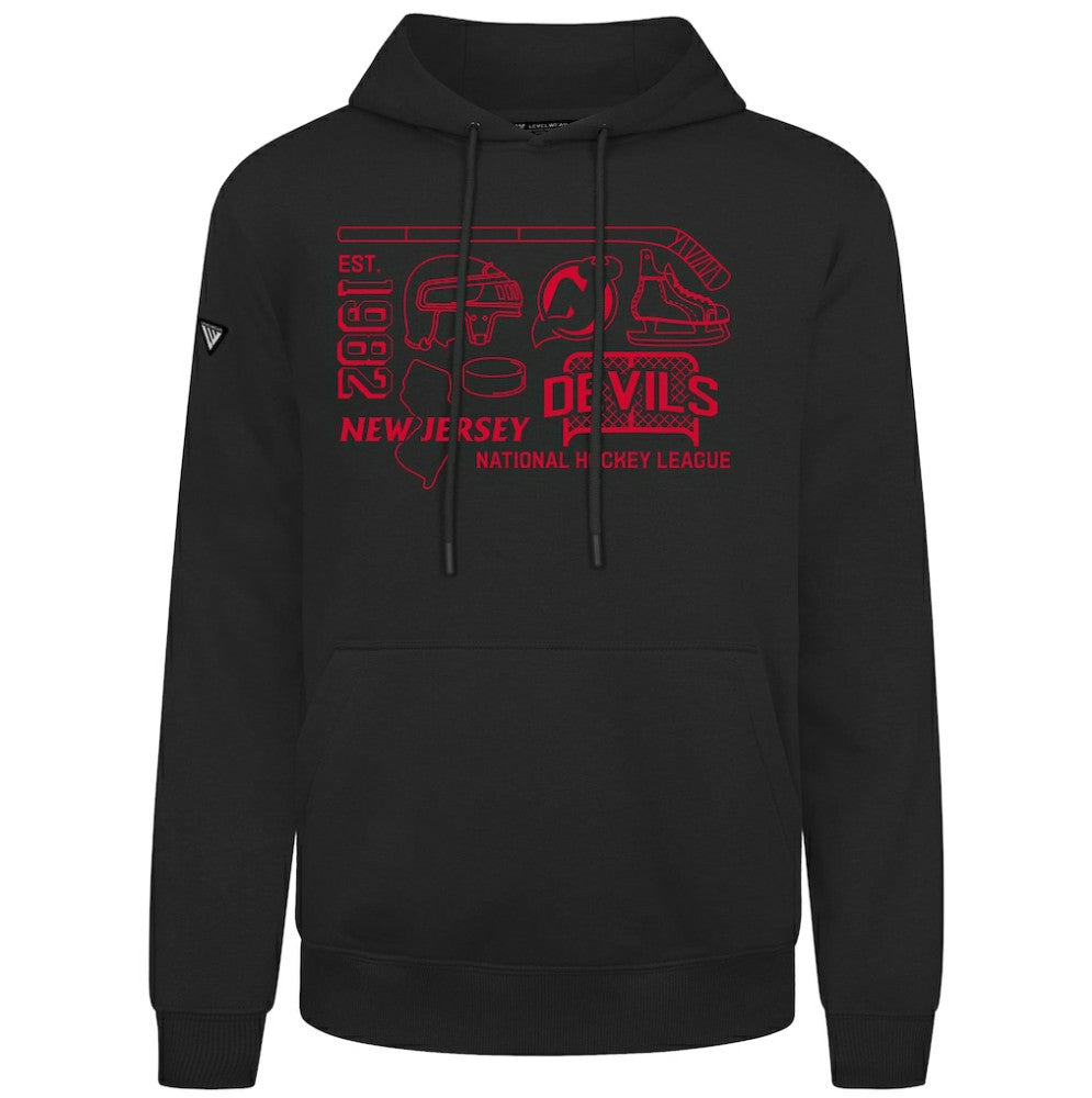 New Jersey Devils Levelwear Podium Campaign Pullover Hoodie - Black - NHL