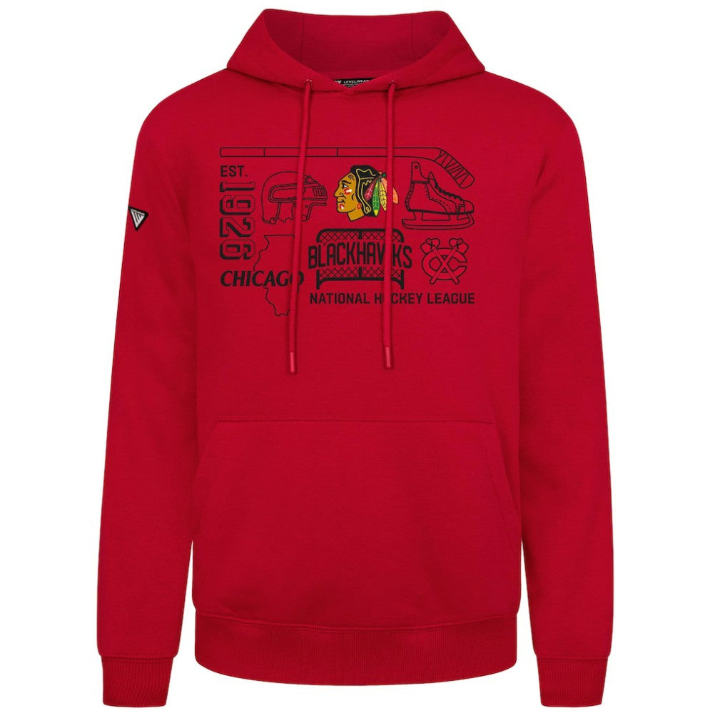 Chicago Blackhawks Levelwear Podium Campaign Pullover Hoodie - Red - NHL