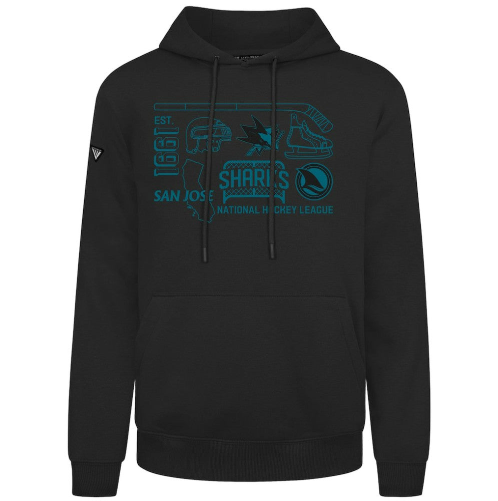 San Jose Sharks Levelwear Podium Campaign Pullover Hoodie - Black - NHL