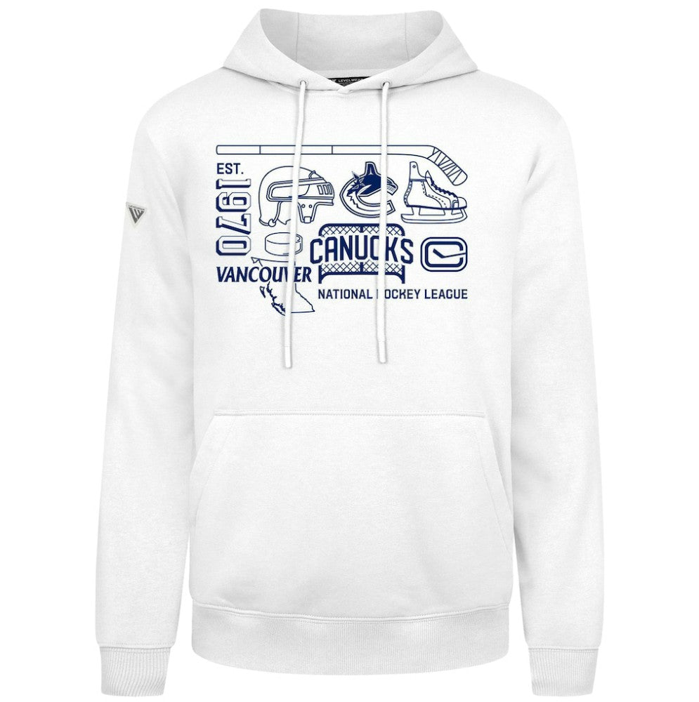 Vancouver Canucks Levelwear Podium Campaign Pullover Hoodie - White - NHL