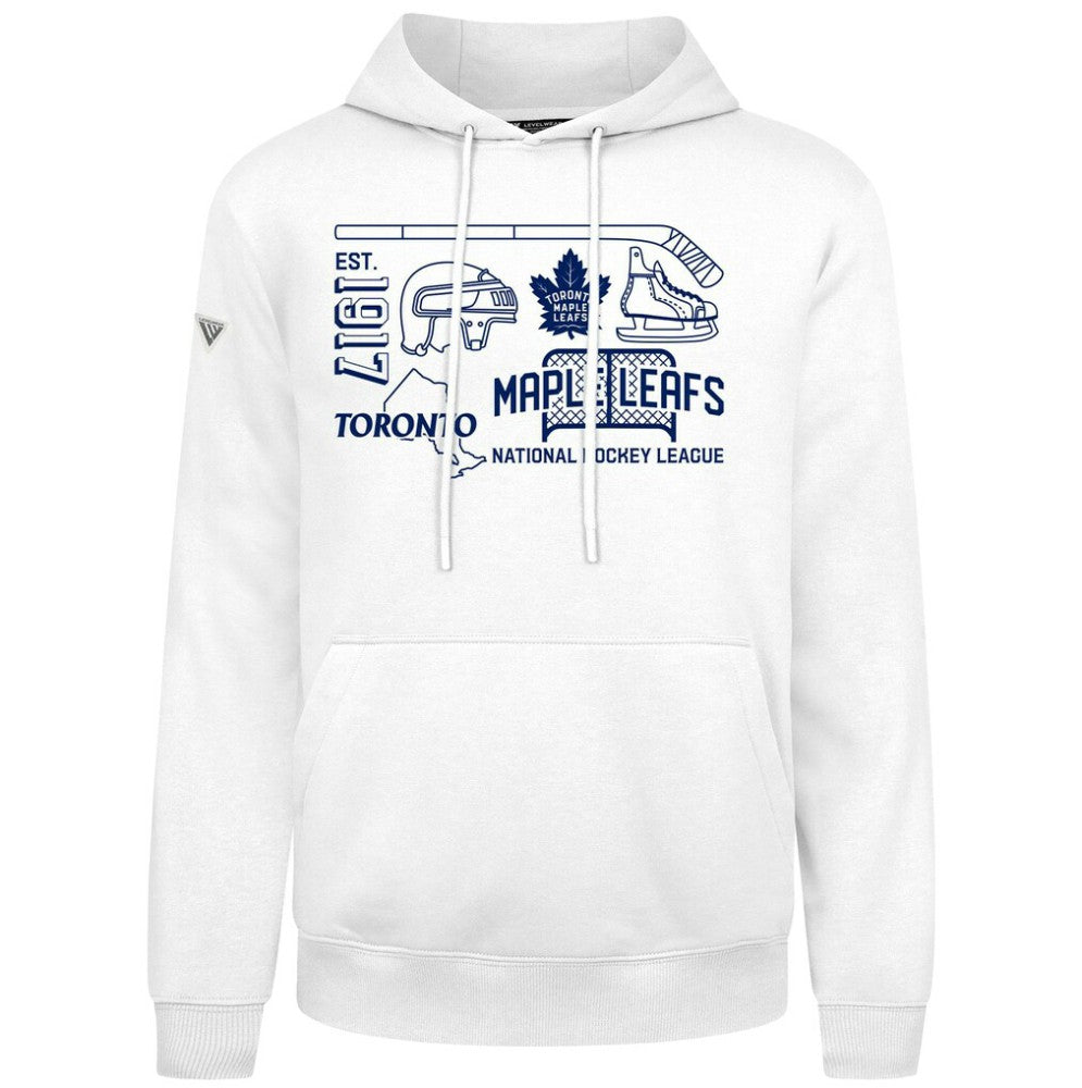 Toronto Maple Leafs Levelwear Podium Campaign Pullover Hoodie - White - NHL