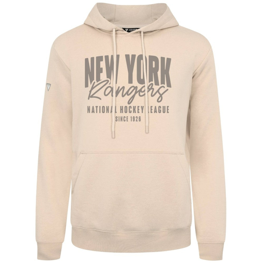 New York Rangers Levelwear Podium Response Pullover Hoodie - Khaki - NHL