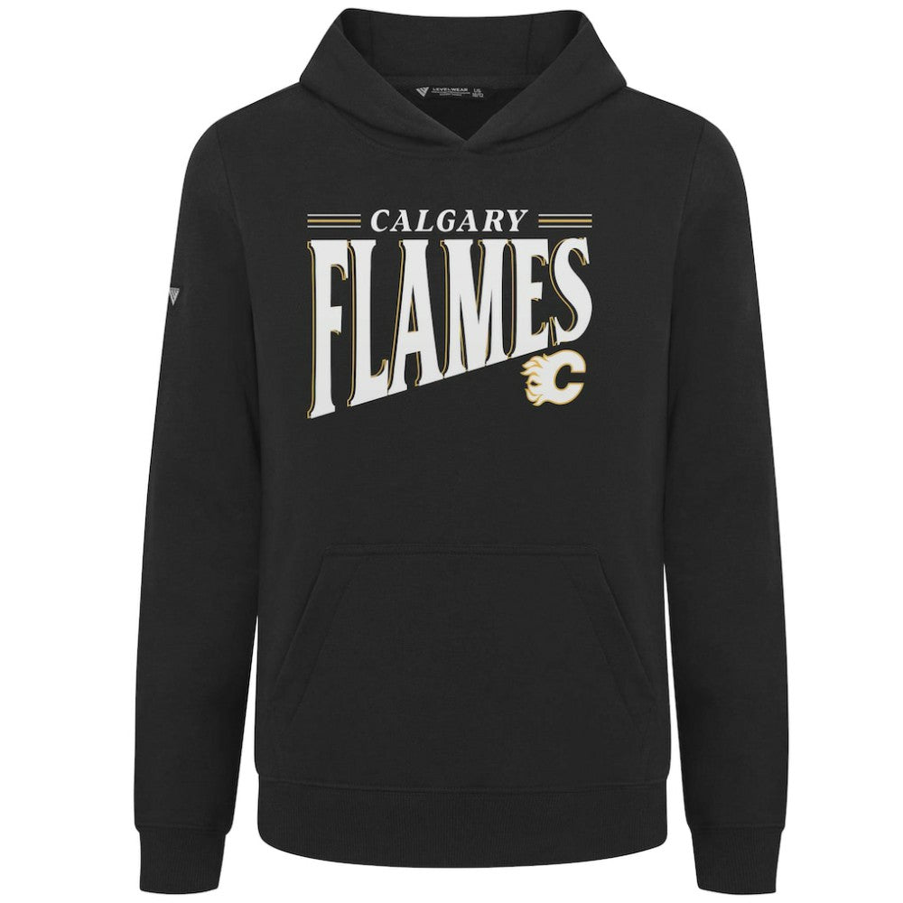 Calgary Flames Levelwear Youth Jr Podium Tally Pullover Hoodie - Black - NHL