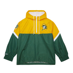 Green Bay Packers Tie Breaker Vintage Logo Lightweight Anorak Half-Zip Windbreaker Gold/Green | Mitchell & Ness