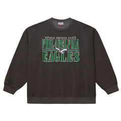 Philadelphia Eagles Downtown Crew Vintage Logo Sweatshirt Black | Mitchell & Ness
