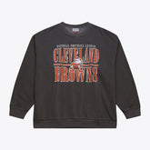 Cleveland Browns Downtown Crew Vintage Logo Sweatshirt Black | Mitchell & Ness