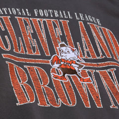 Cleveland Browns Downtown Crew Vintage Logo Sweatshirt Black | Mitchell & Ness