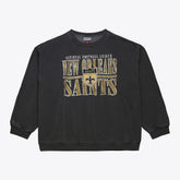 New Orleans Saints Downtown Crew Vintage Logo Sweatshirt Black | Mitchell & Ness