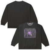 Minnesota Vikings Downtown Crew Vintage Logo Sweatshirt Black | Mitchell & Ness