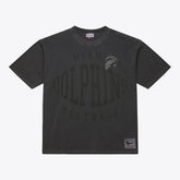 Miami Dolphins Downtown Collection Premium Vintage Logo T-Shirt Black | Mitchell & Ness