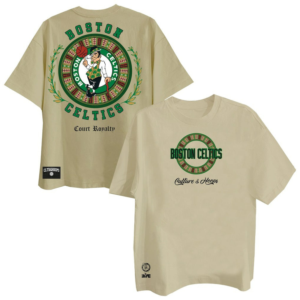 Boston Celtics Two Hype Worldwide Collection Premium T-Shirt Khaki - NBA