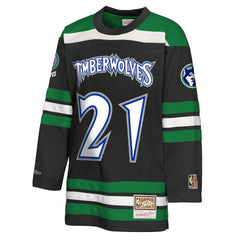 Kevin Garnett Minnesota Timberwolves Youth Maxxed Out 2.0 Fashion Hockey Jersey Black - NBA