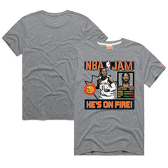 Jalen Brunson New York Knicks Homage Unisex NBA Jam Tri-Blend T-Shirt Gray - NBA