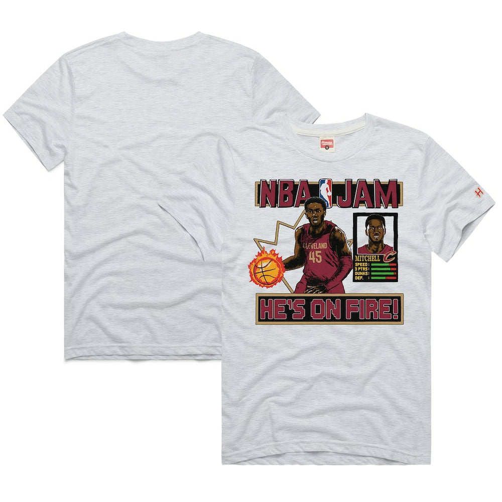 Donovan Mitchell Cleveland Cavaliers Homage Unisex NBA Jam Tri-Blend T-Shirt Ash - NBA