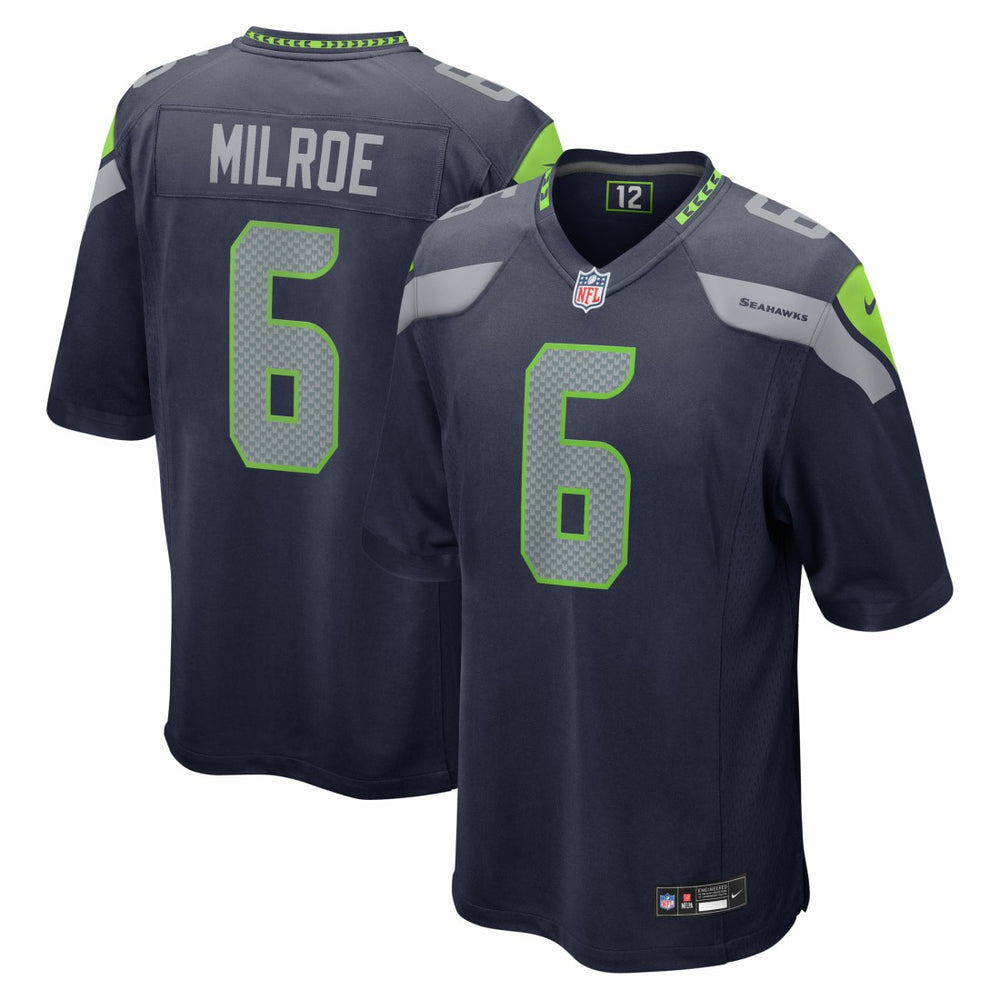 Jalen Milroe Seattle Seahawks 2025 NFL Draft Game Jersey College Navy | Nike for Sale