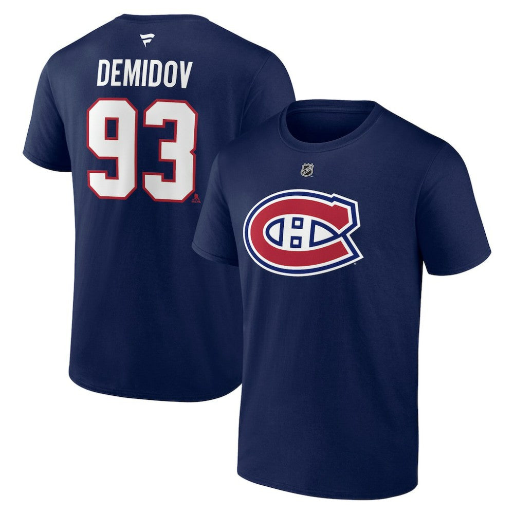 Ivan Demidov Montreal Canadiens Fanatics Authentic Stack Name & Number T-Shirt - Navy - NHL