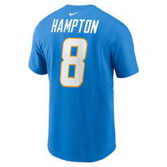 Omarion Hampton Los Angeles Chargers Name & Number T-Shirt Powder Blue | Nike for Sale