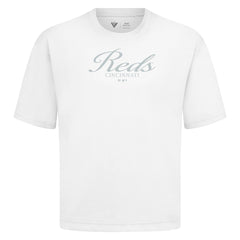 Cincinnati Reds Levelwear Ethereal Oversized Luxe Signature Knit T-Shirt - MLB