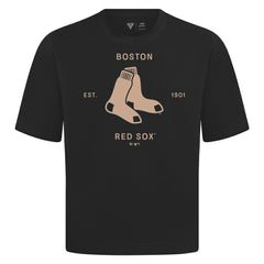 Boston Red Sox Levelwear Crossway Oversized Luxe Signature Knit T-Shirt - MLB