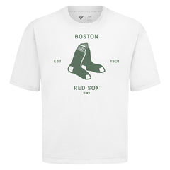 Boston Red Sox Levelwear Crossway Oversized Luxe Signature Knit T-Shirt - MLB