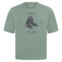 Boston Red Sox Levelwear Crossway Oversized Luxe Signature Knit T-Shirt - MLB