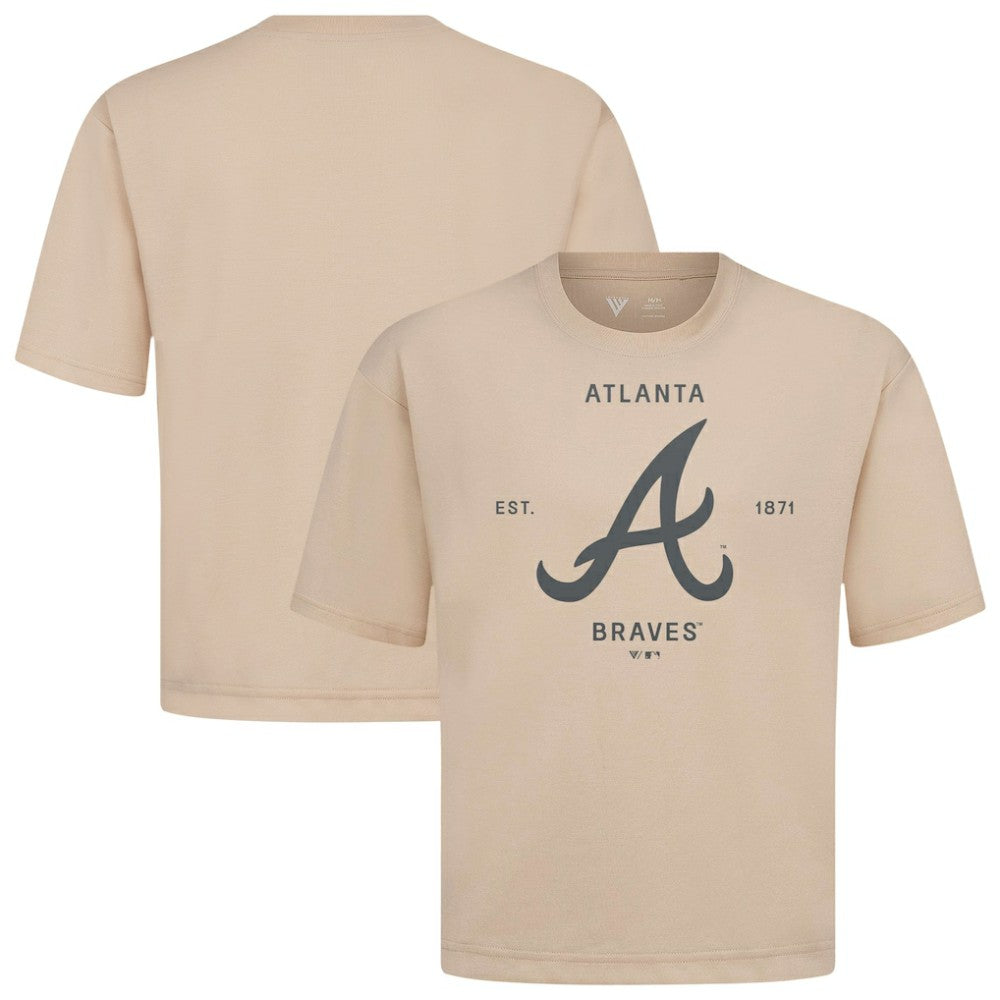 Atlanta Braves Levelwear Crossway Oversized Luxe Signature Knit T-Shirt - MLB