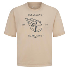 Cleveland Guardians Levelwear Crossway Oversized Luxe Signature Knit T-Shirt - MLB