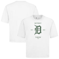 Detroit Tigers Levelwear Crossway Oversized Luxe Signature Knit T-Shirt - MLB