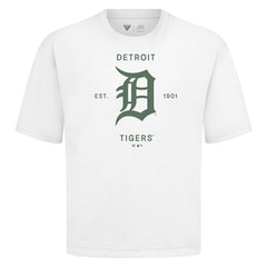 Detroit Tigers Levelwear Crossway Oversized Luxe Signature Knit T-Shirt - MLB