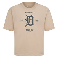 Detroit Tigers Levelwear Crossway Oversized Luxe Signature Knit T-Shirt - MLB