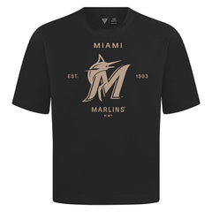 Miami Marlins Levelwear Crossway Oversized Luxe Signature Knit T-Shirt - MLB