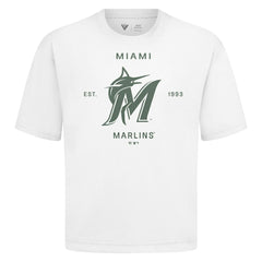 Miami Marlins Levelwear Crossway Oversized Luxe Signature Knit T-Shirt - MLB