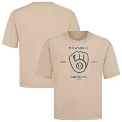 Milwaukee Brewers Levelwear Crossway Oversized Luxe Signature Knit T-Shirt - MLB