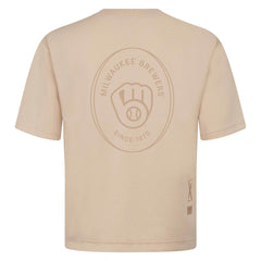 Milwaukee Brewers Levelwear Signet Oversized Luxe Signature Knit T-Shirt - MLB