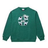 New York Jets Jets In London Throw It Back Fleece Sweatshirt Green | Mitchell & Ness