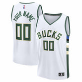 Milwaukee Bucks Fast Break Custom Jersey Association Edition White - NBA