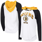Boston Bruins G-III 4Her by Carl Banks Women's MVP Hooded Long-Sleeve T-Shirt - White - NHL