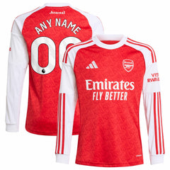 Arsenal Youth 2025/26 Home Replica Long Sleeve Custom Jersey Red | Adidas discount