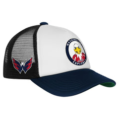 Washington Capitals Mitchell & Ness Youth Mascot Adjustable Trucker Hat - White - NHL