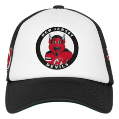 New Jersey Devils Mitchell & Ness Youth Mascot Adjustable Trucker Hat - White - NHL