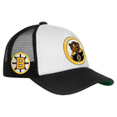 Boston Bruins Mitchell & Ness Youth Mascot Adjustable Trucker Hat - White - NHL
