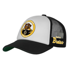 Boston Bruins Mitchell & Ness Youth Mascot Adjustable Trucker Hat - White - NHL